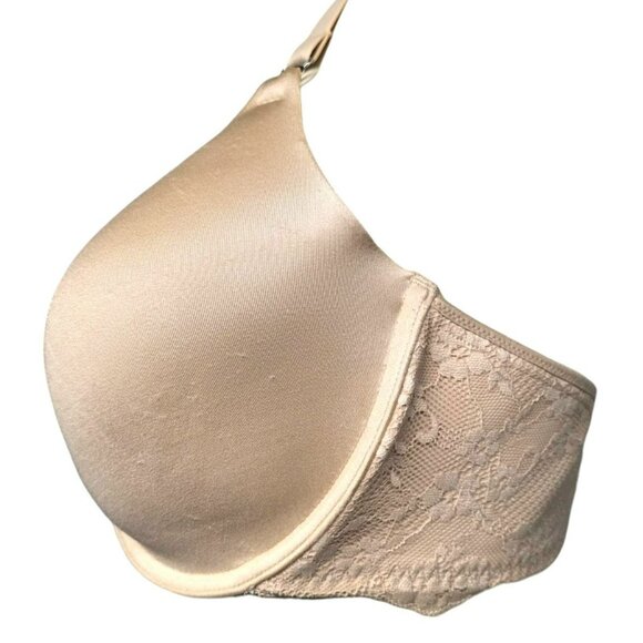 Maidenform Lace Bra One Fab Fit 36DD Lightly Lined Racerback Front Closure Beige - Picture 2 of 10
